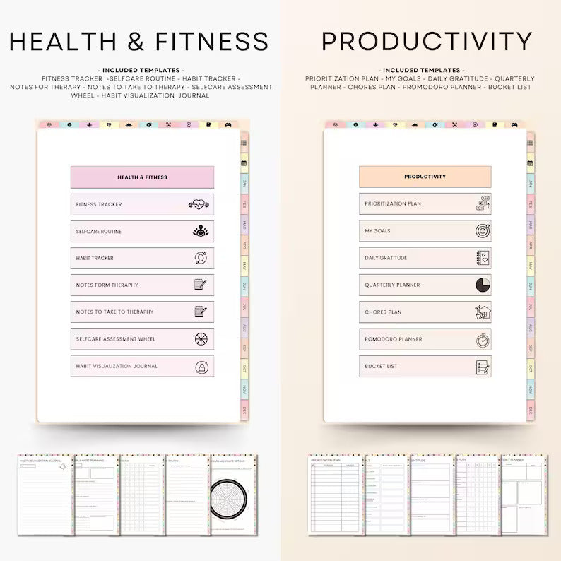 All In One Digital Planner Bundle + GIFTS | Daily, Weekly, Monthly, Yearly Planner |  GoodNotes Template