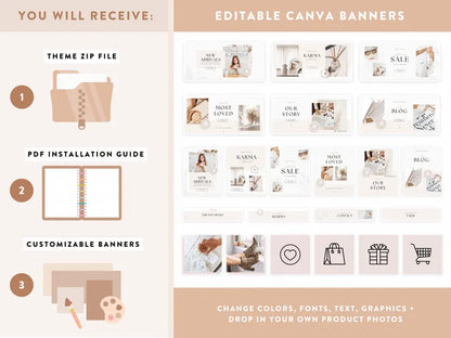 Ready-To-Use Shopify Theme Template: Luxe White - Beige Boho Website