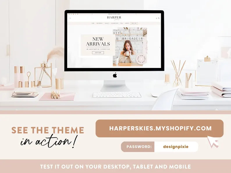 Ready-To-Use Shopify Theme Template: Luxe White - Beige Boho Website