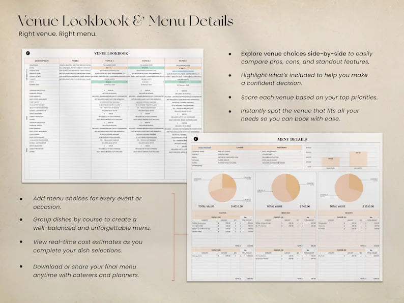 Interactive Wedding Planner Dashboard | Budget, Guest List | Budget Tracker, Wedding Timeline Checklist