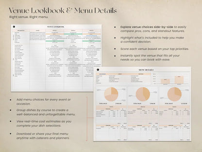 Interactive Wedding Planner Dashboard | Budget, Guest List | Budget Tracker, Wedding Timeline Checklist
