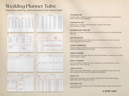 Interactive Wedding Planner Dashboard | Budget, Guest List | Budget Tracker, Wedding Timeline Checklist