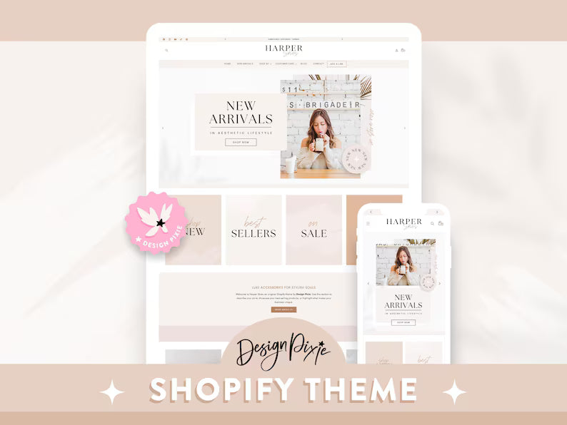 Ready-To-Use Shopify Theme Template: Luxe White - Beige Boho Website