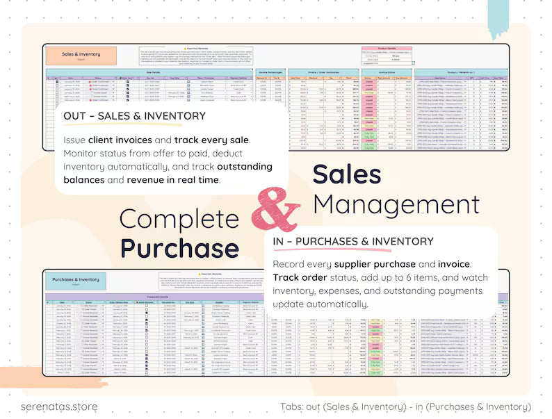 All-in-One Product Business Template Google Sheets & Excel || Complete Inventory Sales Management System