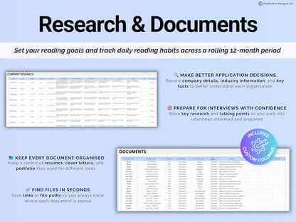 Job Application Tracker Spreadsheet | Interview & Job Offer Tracker | Planner Template