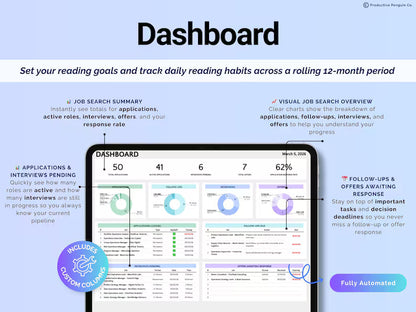 Job Application Tracker Spreadsheet | Interview & Job Offer Tracker | Planner Template