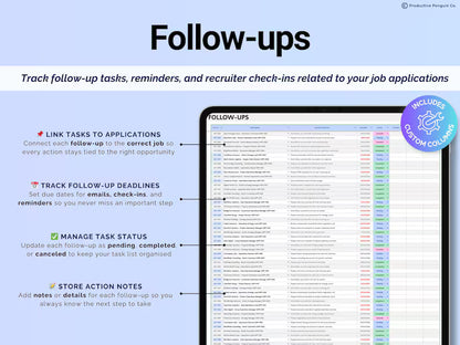 Job Application Tracker Spreadsheet | Interview & Job Offer Tracker | Planner Template