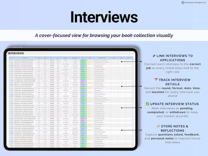 Job Application Tracker Spreadsheet | Interview & Job Offer Tracker | Planner Template