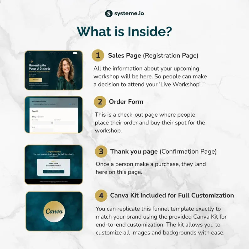 Systeme.io Lead Magnet Funnel | Live Workshop Template | Life coach marketing