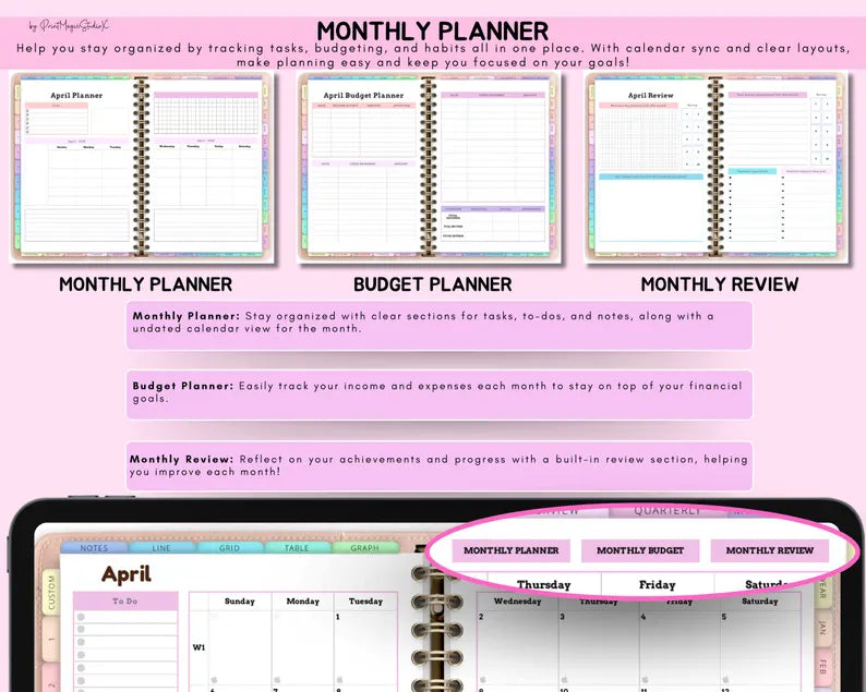 All In One Digital Planner Bundle + GIFTS | Daily, Weekly, Monthly, Yearly Planner |  GoodNotes Template