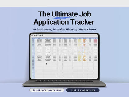 Job Application Tracker Spreadsheet | Interview & Job Offer Tracker | Planner Template