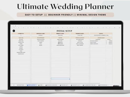 Interactive Wedding Planner Dashboard | Budget, Guest List | Budget Tracker, Wedding Timeline Checklist